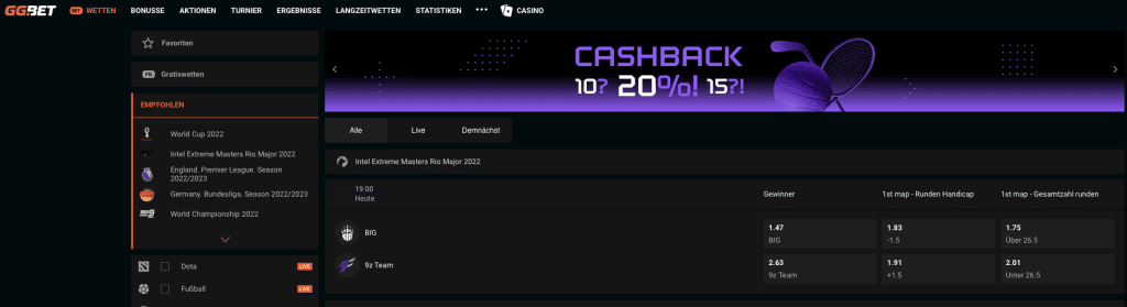 GGbet Casino - Sportwetten-Anbieter №4