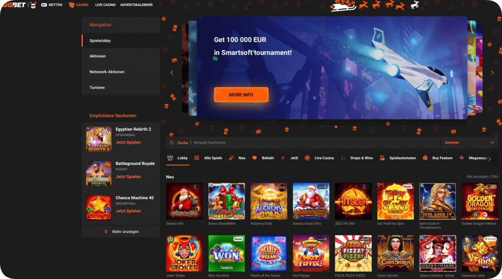 6.Das GGbet Casino: Ein neues mobile Casino