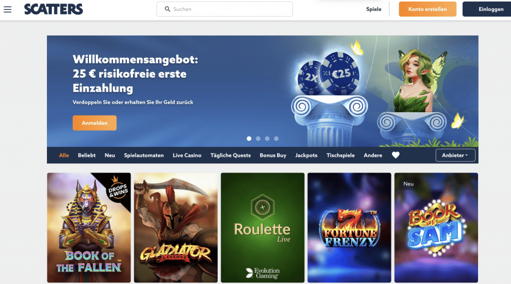 Scatter Casino lobby